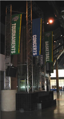 Arena signage for tournaments and events